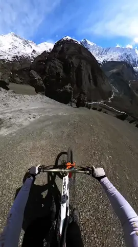 @Kilian Bron climbed to 15,000 feet to drop this incredible Himalayan line overlooking Annapurna in Nepal 🗻 #gopro #goprobike #gopropov #pov #bike #mtb #downhillmtb #himalayas #nepal
