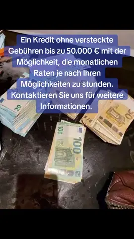 Ein Kredit ohne versteckte Gebühren bis zu 50.000 € mit der Möglichkeit, die monatlichen Raten je nach Ihren Möglichkeiten zu stunden. Kontaktieren Sie uns für weitere Informationen.  #zins #schufa #kreditohneschufa #kredit #finanztipps #kredittipps #goviral #geld #fürdich #finanz 