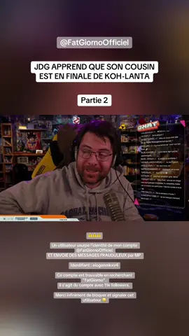 JDG APPREND QUE SON COUSIN EST EN FINALE DE KOH LANTA #Twitch #JDG #FatGiorno