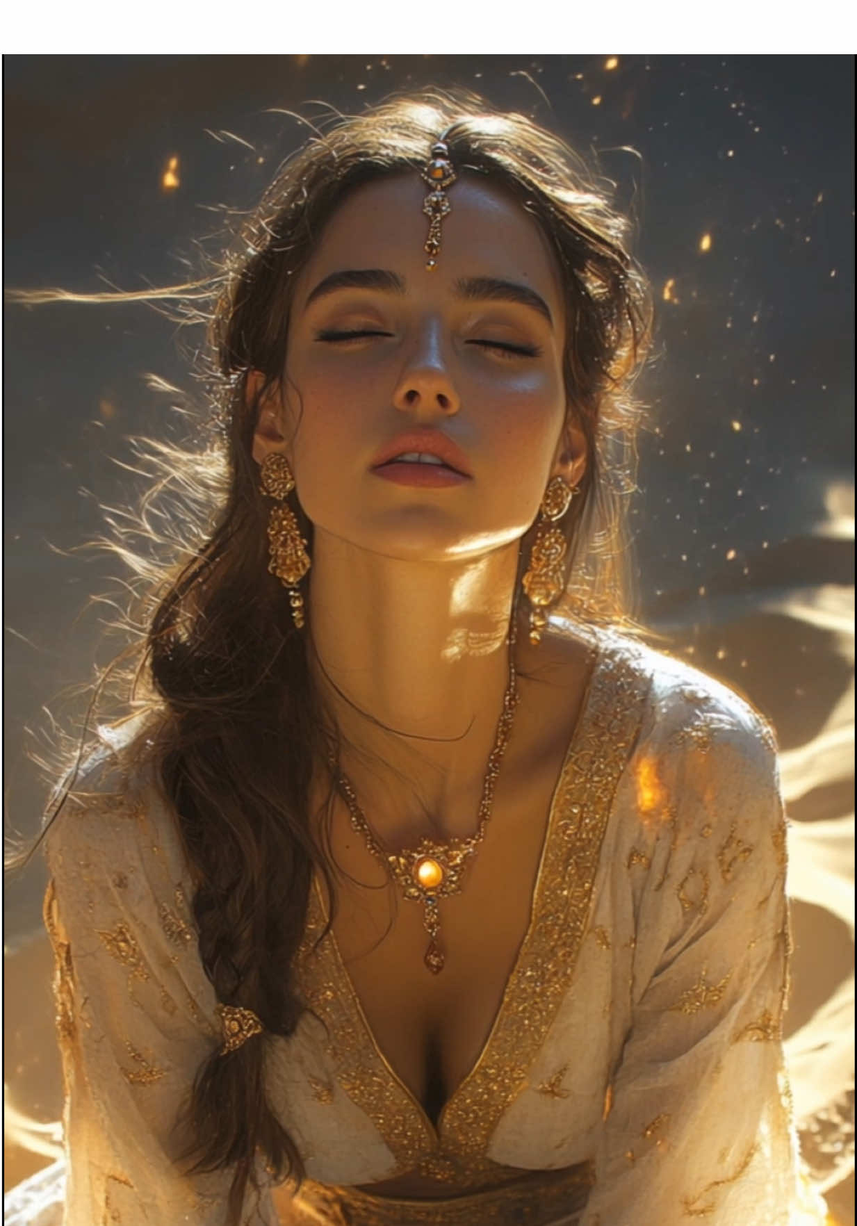 Stillness in the sand 🏜️ The wind whispers across the dunes 🌬️ — ancient, timeless, serene. Let the silence speak. 🌾 💫 Follow for more moments of magic #desertvibes #timelessbeauty #arabiannights #sandsoftime #cinematicvibes #beautysimulations 