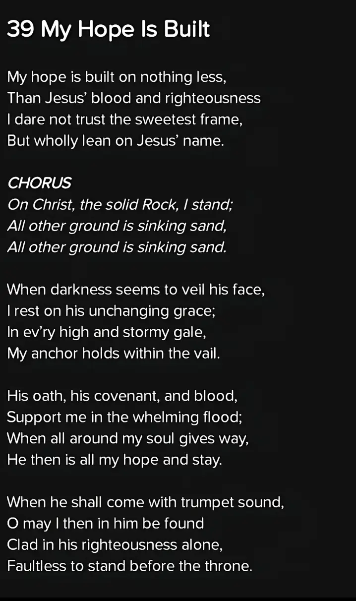 MY HOPE IS BUILT ON NOTHING LESS, THAN JESUS CHRIST AND RIGHTEOUSNESS               WHAT ABOUT YOU,            WHAT'S YOUR SOURCE OF HOPE #ifyprecious646 #Jesuschildren #followers #friends  