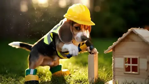 Working hard or hardly working #viral #ai #dog #beagle #funny 