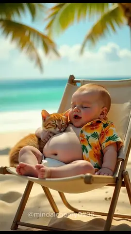 Cute baby enjoying the nap with cat 😂 #cutebaby #cutecat #fart #orangecat #babylaugh #petlovers #pet #funnybaby #funnyvideo #funnymoments #catlaughing #fyp #ai 