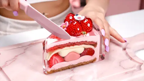 Cutting a Jewel Shortcake🍰 – ASMR #ai #ASMR #cut #visualasmr #cake