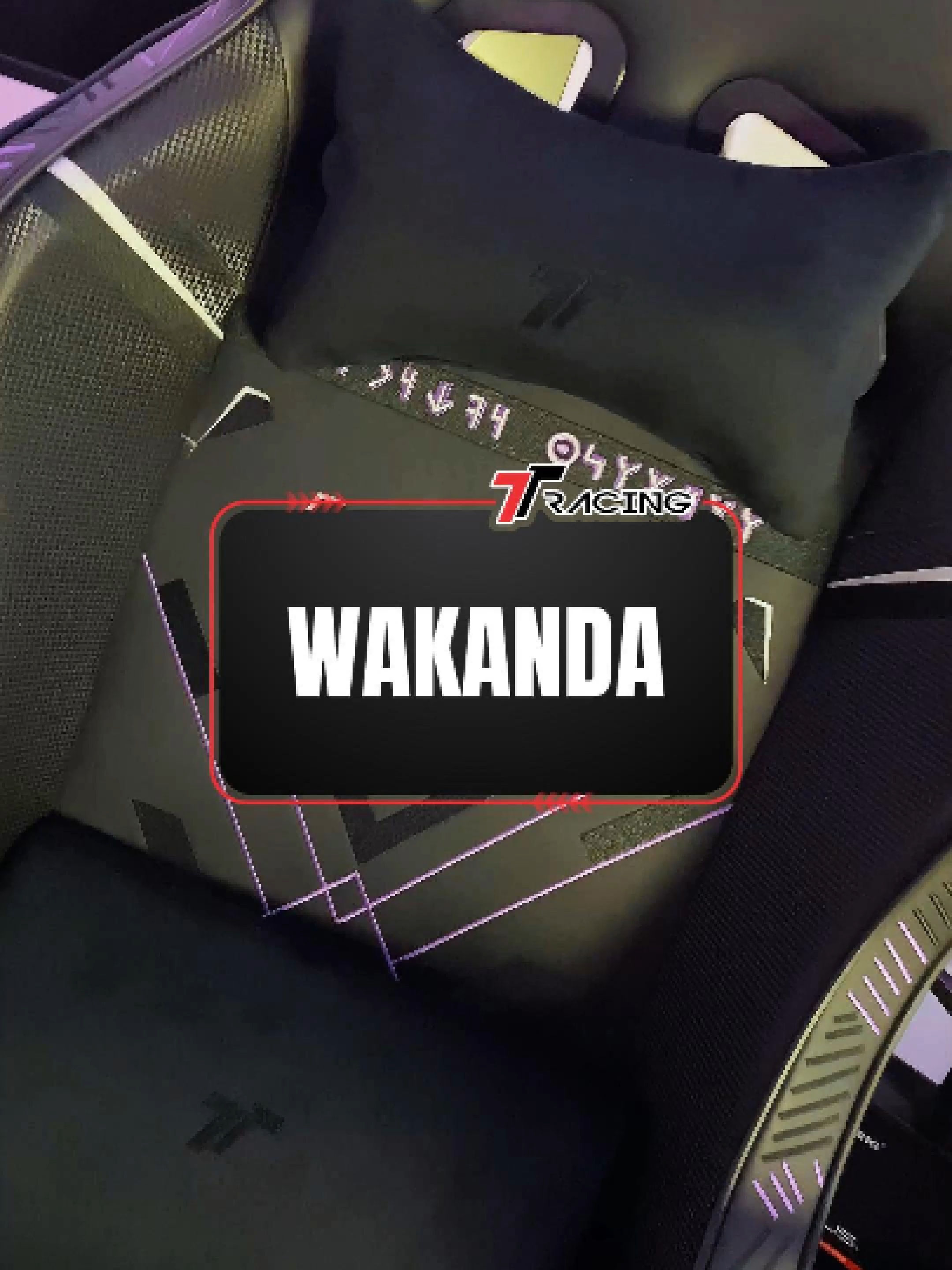 >Vibranium comfort, Panther precision. #ttracing #ttracingmy #tiktokmalaysia#collection #collab #erogonomics #fyp #blackpanther #wakandaforever #marvel #gamingchair #chair #gamer