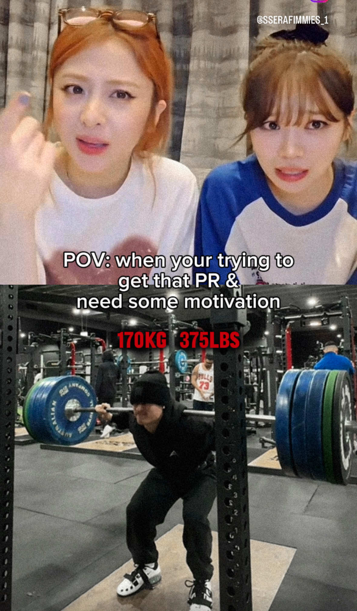 The girls always have our back! 🙌 What’s your go to workout music? 👀 Thank you @le_sserafim for the motivation 💪 . #gym #gymskit #kpop #gymkpop #lesserafim #gymmemes #chaewon #gymfyp 