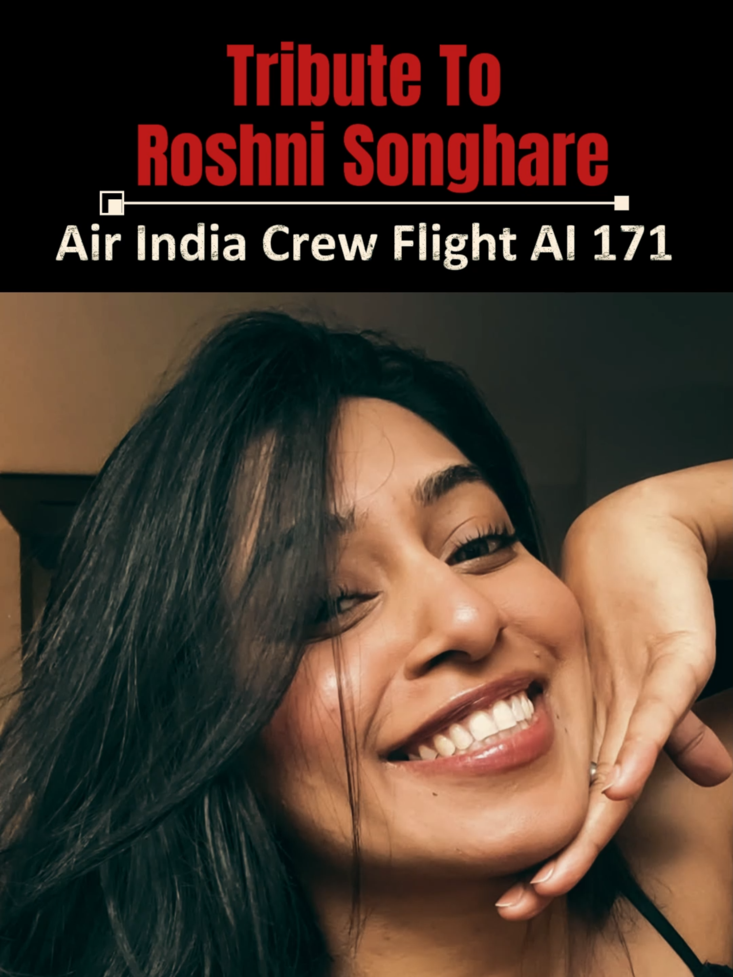 A Tribute to Roshni Songhare ✈️🕊️ The Light We Lost on AI 171 Roshni was not just a flight attendant — she was light, love, and inspiration. This is our tribute to her soul. Let her memory fly on forever 💔✨ #RoshniSonghare #AI171 👉 Follow her page to honor her: https://www.instagram.com/sky_loves_her/#