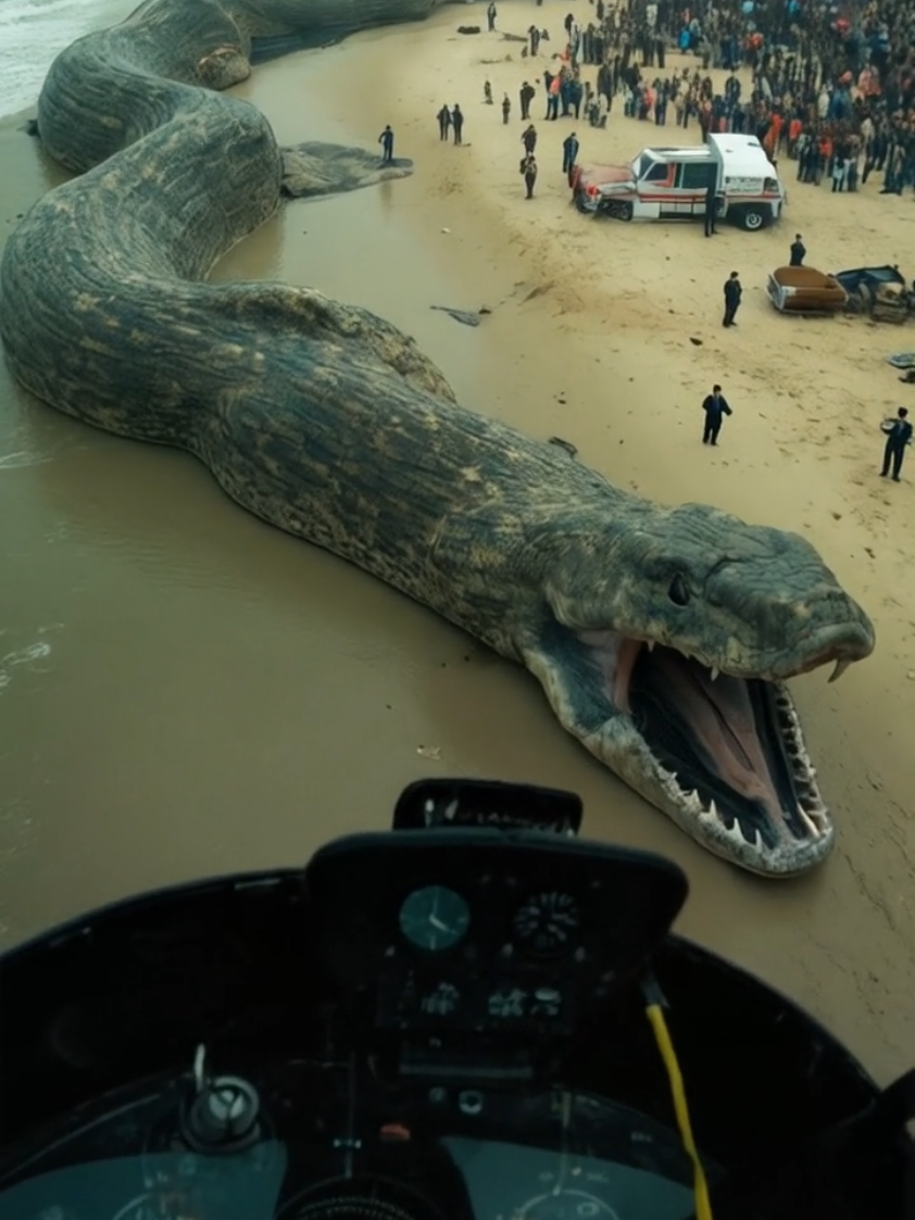 BREAKING: Giant Sea Serpent Washes Ashore, Beachgoers Stunned by Mysterious Massive Creature Found Dead on Coastline. Authorities and scientists are on-site attempting to identify the origins of the colossal serpent as crowds gather in shock. #breakingnews #giantcreature #seaserpent #beachsighting #unexplained #foundfootage #mysteryanimal #viralvideo #aiart #hailuoai 