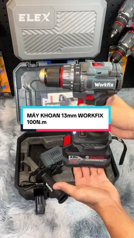🛠️🚜🪛Trọn Bộ WORKFIX 100N.m  13mm Có Tạo Xung & Atikickback  - Sử dụng chân pin phổ thông M21-4Cm - Động cơ lõi Đồng không chổi than#dungcutienich #maykhoanpingiadinh #maykhoanpingiare #maykhoanpin #maykhoan #khoanpinkhongchoithan 
