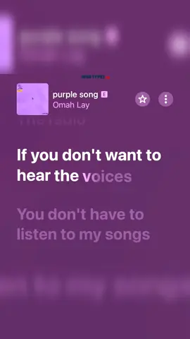 #omahlay Purple Song #lyrics #afrotypez 