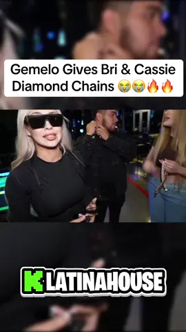 Gemelo Gives Bri & Cassie Diamond Chains 😭😭🔥🔥 #gemelo #bri #cassie #topgolf #latinahouse #fypシ 