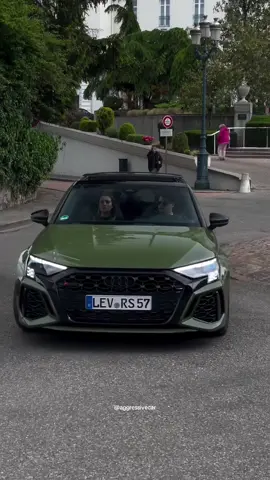 Olive green RS3. Looks calm, sounds deadly. 💚🔥 #RS3 #OliveGreen #ArmyGreenRS3 #AudiRS #HotHatchLife #CarTok #ExhaustSounds #FYP #TurboBeast #ViralCars #SoundOn #ColdStart