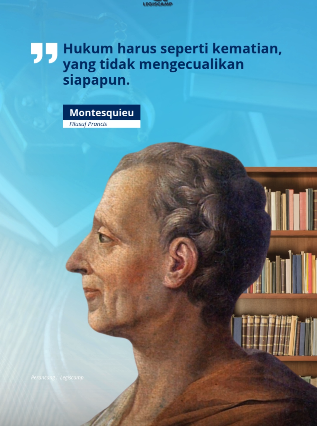 Montesquieu (1689–1755) adalah filsuf dan pemikir politik asal Prancis yang dikenal lewat gagasan pemisahan kekuasaan. Lewat karyanya The Spirit of the Laws, ia meletakkan dasar penting bagi sistem pemerintahan demokratis modern. Pemikirannya menginspirasi banyak konstitusi di dunia, termasuk Amerika Serikat. #legiscamp #tentanglegal #fyp #viral #quotes #montesquieu 