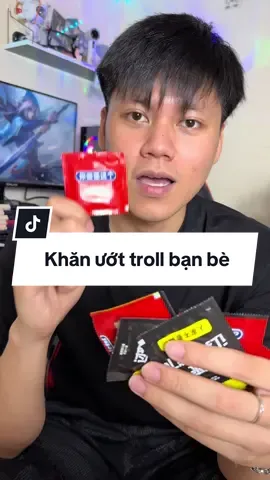 Khăn giấy ướt troll bạn bè hay phết #khanuot #khangiayuot #troll 