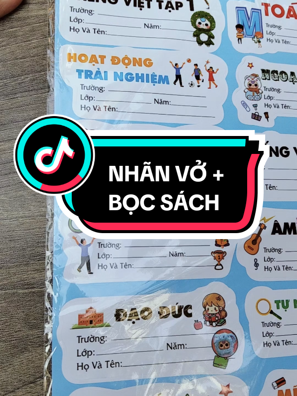 NHÃN VỞ + TẬP BỌC SÁCH CHO BÉ #nhanvo #inten #nhanvointenmon #nhanvomonhoc #vanphongpham 