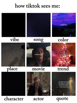 #howtiktokseesme #vibes #song #color #place #movie #trend #chracter #actor #qoute 