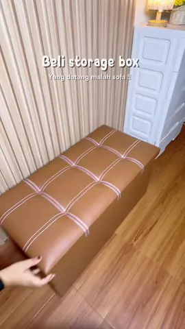 Storage box sekaligus sofa,, berperan ganda gak tuh,,#storagebox #storage #boxpenyimpanan #sofabox 
