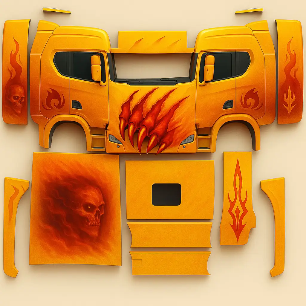 *MAKE SURE TO READ THE CAPTION* Hey friends dropped 2 mores skins. Let me know which one do you like more and let’s put some name for these skins. Comment down below 1. Yellow Truck skin name 2. Black Truck skin name These skins can be only applied to STREAM ST/RT. If you want your truck skins as well comment your truck model and I will post them. #drivinggame #eurotrucksimulator2 #truckofeurope3 