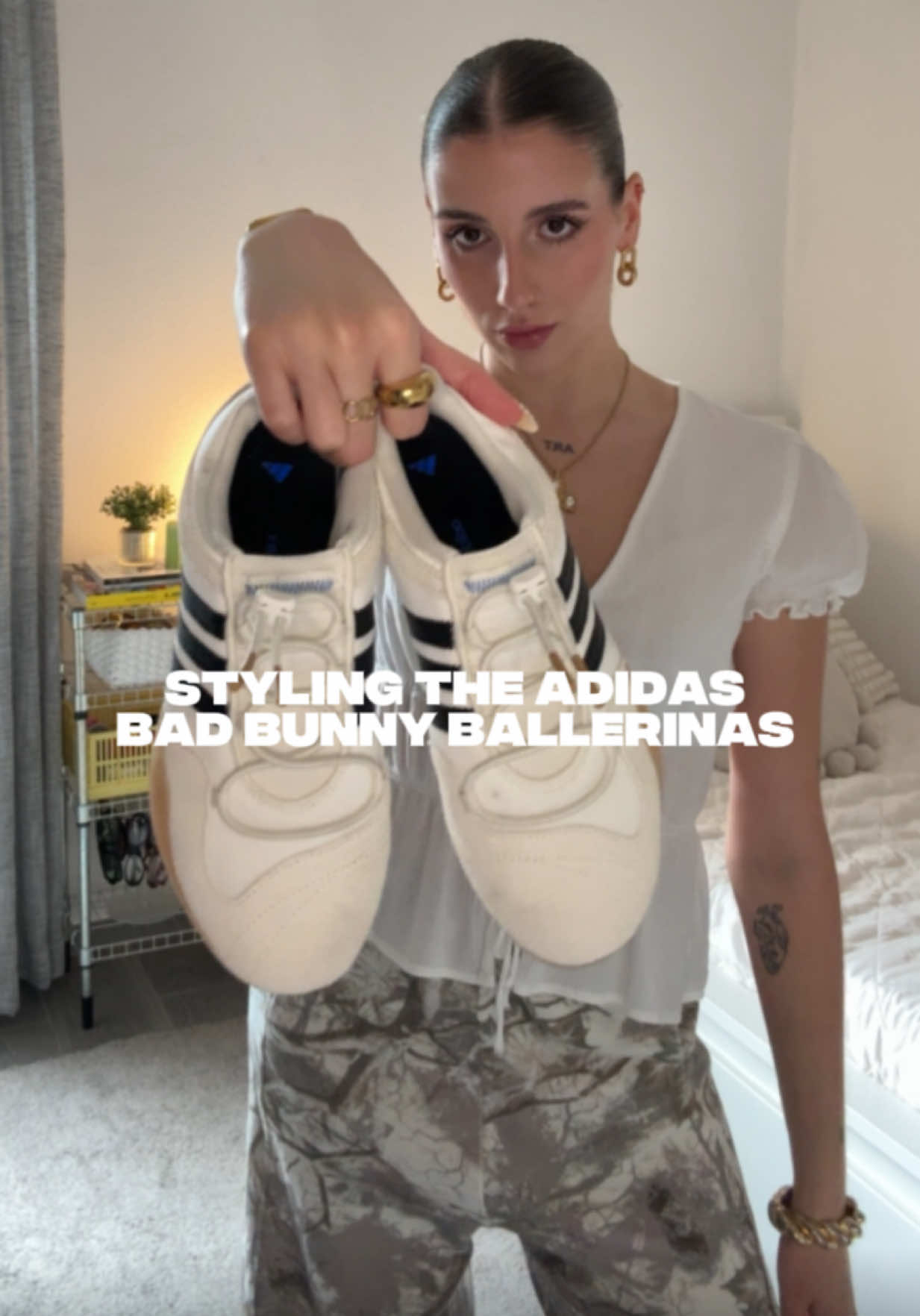 3 ways to style the adidas bad bunny ballerinas 🐰  #fyp #OOTD #outfitinspo #springoutfit #fashion #stylingideas #adidas #badbunny #sneakers 