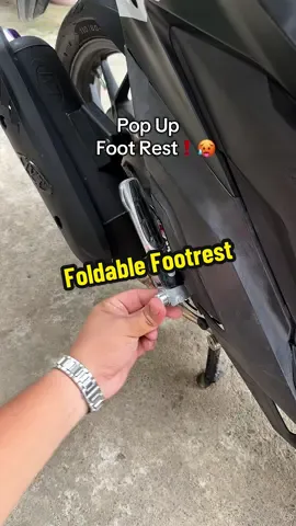 Universal Foldable Pop Up Footrest Aluminum Alloy #aluminumalloyfootrest #footrest #foldablefootrest #alloyfootrest #hondaclickaccessories #popupfootrest 