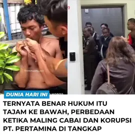 ternyata benar hukum itu kejam  ke bawah, perbedaan pencuri cabai dengan korupsi pertamina #viralvideo  #masukberandafyp  #fypシ゚ 