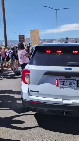 No kings protest in Grand Junction Colorado 6/14/25. This was just a snip bit of the crowd.  #nokings #nokingsprotest 