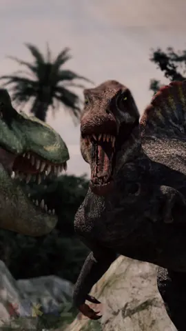 Spinosaurus vs Tyrannosaurus Rex Martinete Inspirado en la versión de @Mark Taouros  #jurassicpark #animation #fedelobo #art #humor #meme #jurassicworld #spinosaurus #tyrannosaurus #art