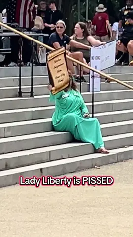 I saw the Statue Of Liberty today, and she is not happy #nokings #nokingsinamerica #columbiasc 