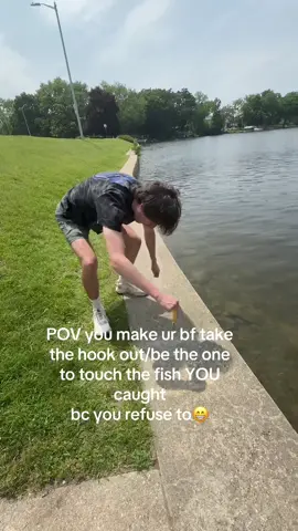 i fear he did not catch any….#fyp #foryou #fishing #sunfish #bluegill #wisconsin #teamwork #viral #fishtok #fish 