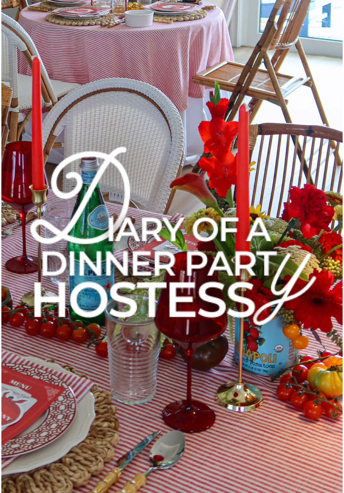 Dear diary - It’s tomato girl summer!! ❣️ The party prep is half the fun! 🍅 It’s crazy how much can be done before the big event - If you want my best tips for hosting without loosing your mind or your spark make sure to follow me. #tomatogirlsummer #dinnerparty #summervibes 