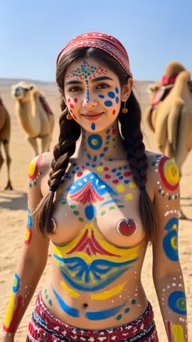 traditional art #bodyartchallenge #bodypaint #newstyle #fashion #bodyart #beauty #camels 