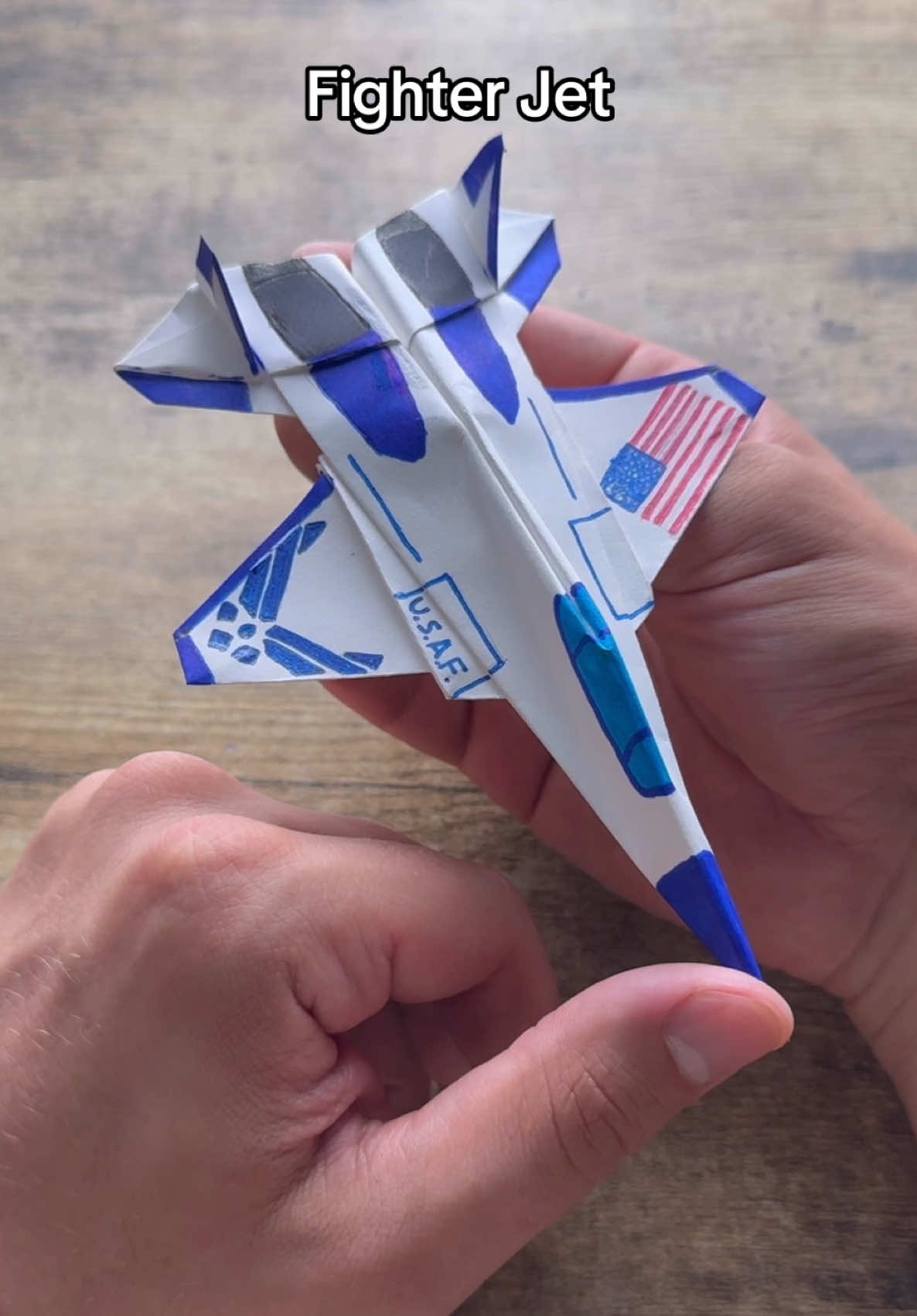 Origami Fighter Jet With AR Drawing App  @App name: AR Drawing #ARDrawing #ARDrawingApp #fighterjet #paperplanes #origami 