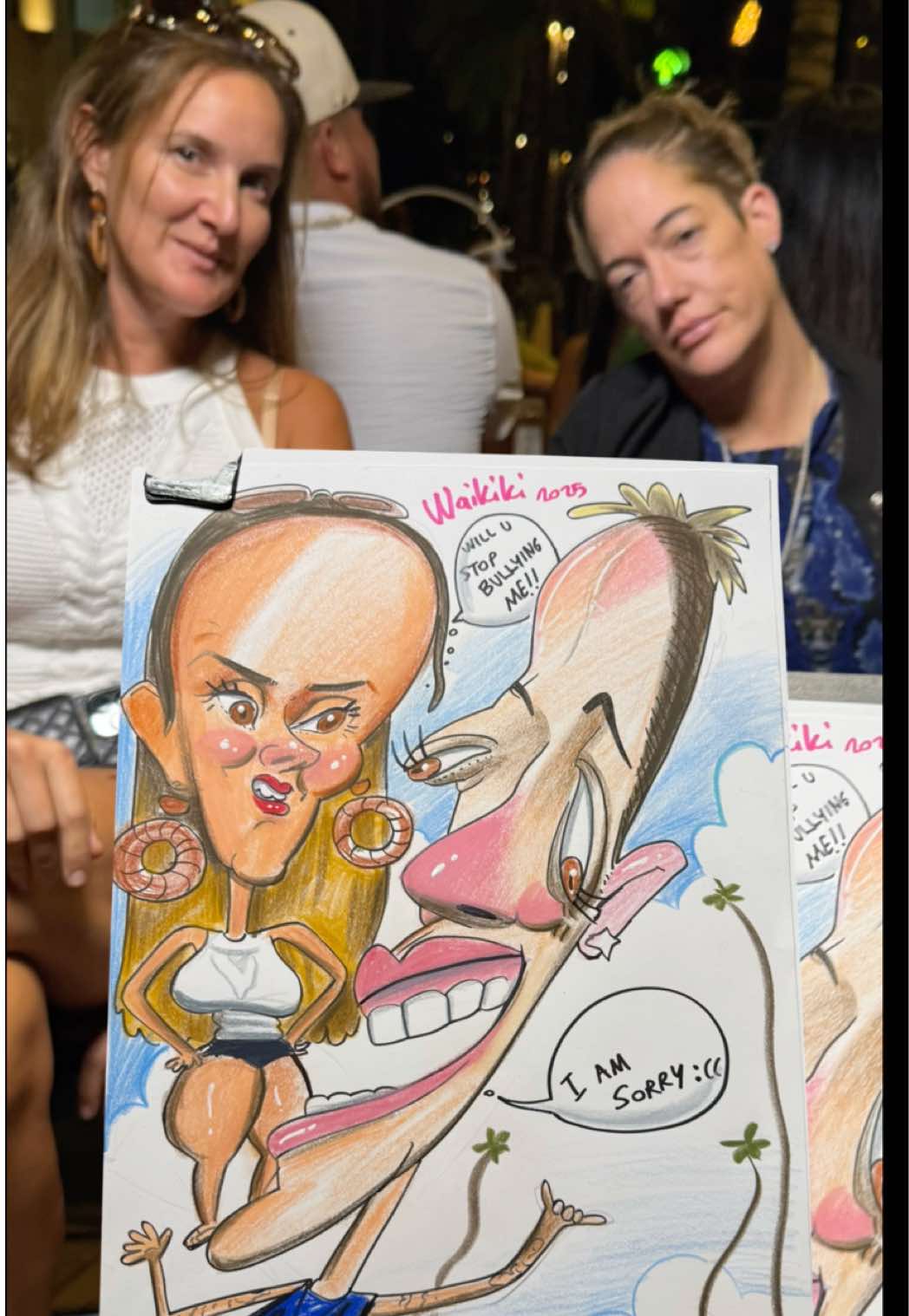 She was truly unhappy and Left without paying 😅😭😭😭 People always ask me if I piss anyone off before. This was one! #badcaricatures #hawaiicaricature #mean #waikikicaricatures #cartoon #laughter #waikiki #couple #humbled #caravature #fypシ #streetart #aloha #hawaii #caricature #fypage #foryou #TikTokLIVE 