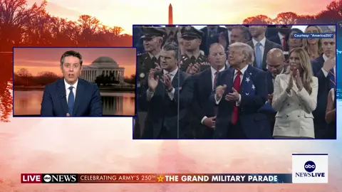 Pres. Trump delivered a speech at the military parade honoring the 250th anniversary of the U.S. Army. It is also the president's 79th birthday. ABC News' Rick Klein breaks down the remarks. #DonaldTrump #news #politics