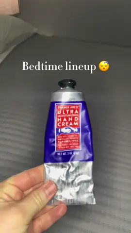 The nightly lineup:  TJ’s hand cream  @TOPICALS lip balm  Satin scrunchie  Frida mom foot and leg spray  What are your nighttime must haves? 