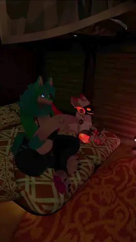 Well somehow the goober is not scared at all while I worry for him qwq (also my hand decided to be slow -w-“) @enzodaproto #mamagen #protogen #furry #furryvrchat  #furryfandom 