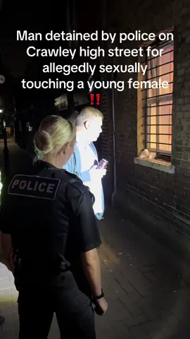 🚨 Man detained by police on Crawley high street for allegedly sexually touching a young female ‼️ #crime #crawley #westsussex #polic #wrongen #incident 