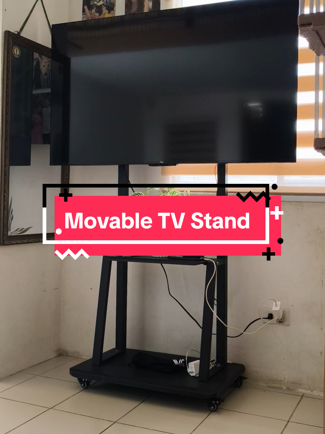 Movable TV stand, 360 degree rotation. PWEDE KAHIT SAAN! also available in white color 🤗 #tvstand #minimalist ##tvstands #fyp 