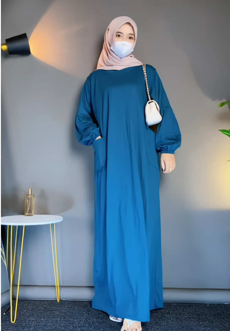 rekomendasi mididress bahan rayon super adem🥰 wajib punya sihh😍 #outfitsimple #mididress #gamis #fyp  