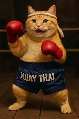 หรือพี่จะไฝว้กับส้ม! 🥊 Muay Thai Boxing Cat #cat #ai #muaythai #boxing #thailand 