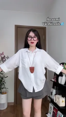Áo sơ mi vải đũi mềm mịn mát 💦 #xuhuong #meozbasic #aosomi #aosomivaidui #aosominu 