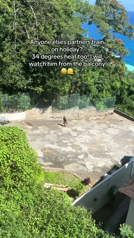 No matter the weather, he’s training 😂  #Fitness #fitnessmotivation #run #Running #fyp #jamaica 