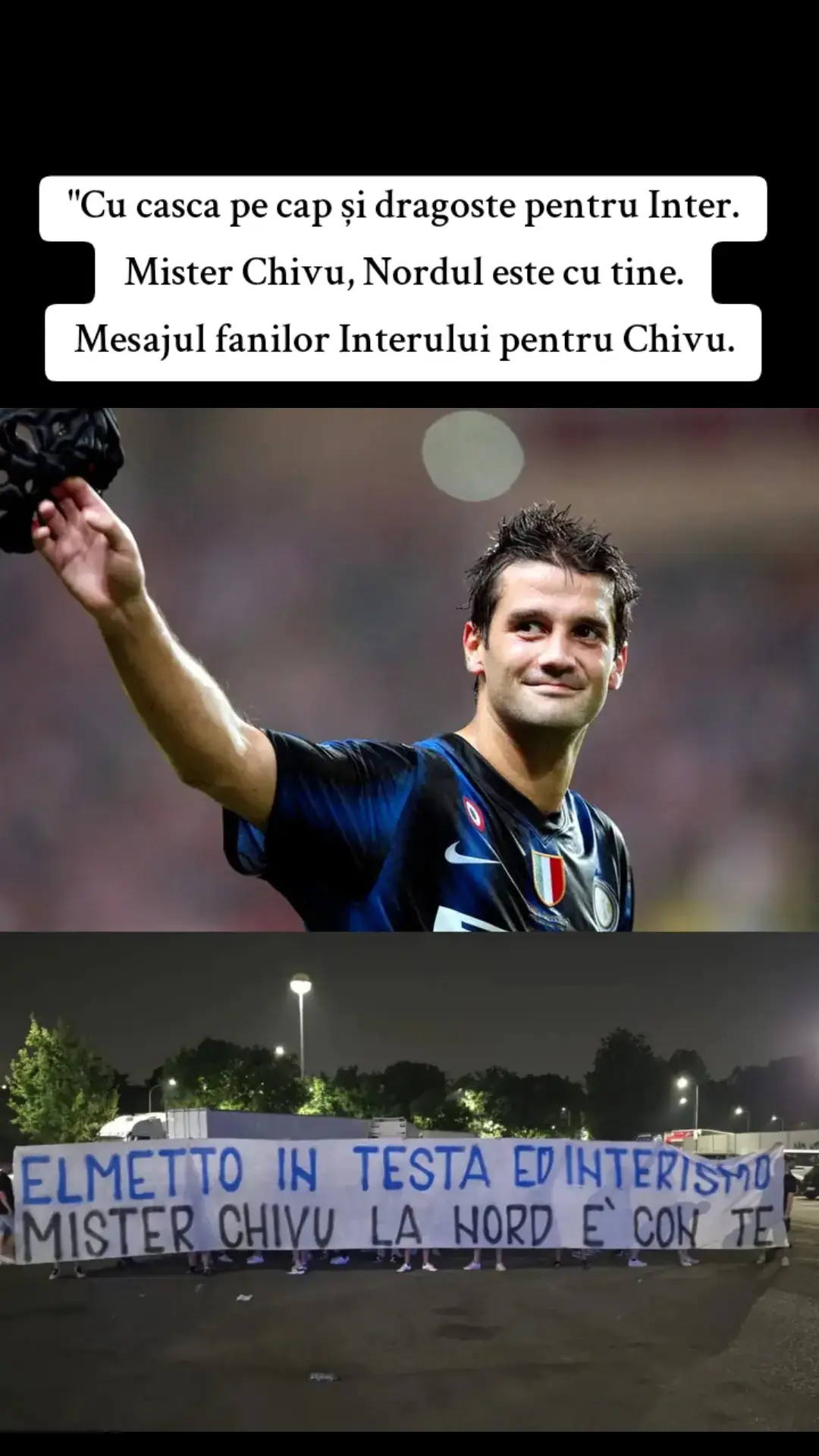 #fyp #fotball #romania #italia #inter #respect Cristian Chivu este respectat de peluza lui Inter😎❤️