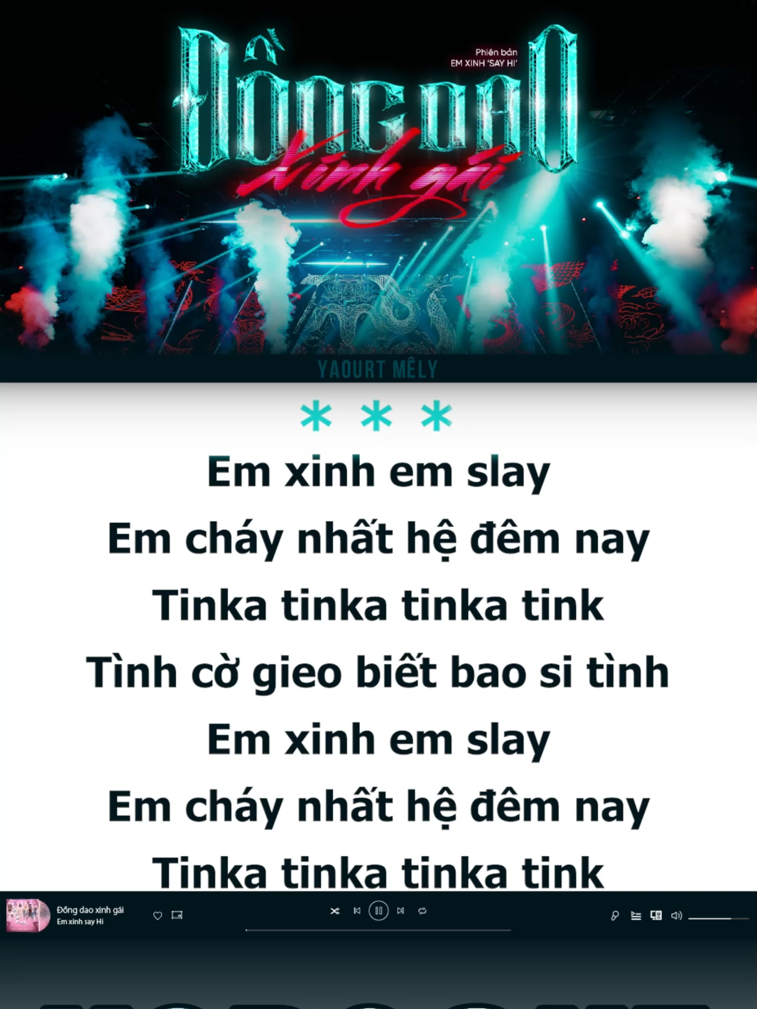 Đồng dao xinh gái | Em xinh say Hi #karaoke #emxinhsayhi #yaourtmely