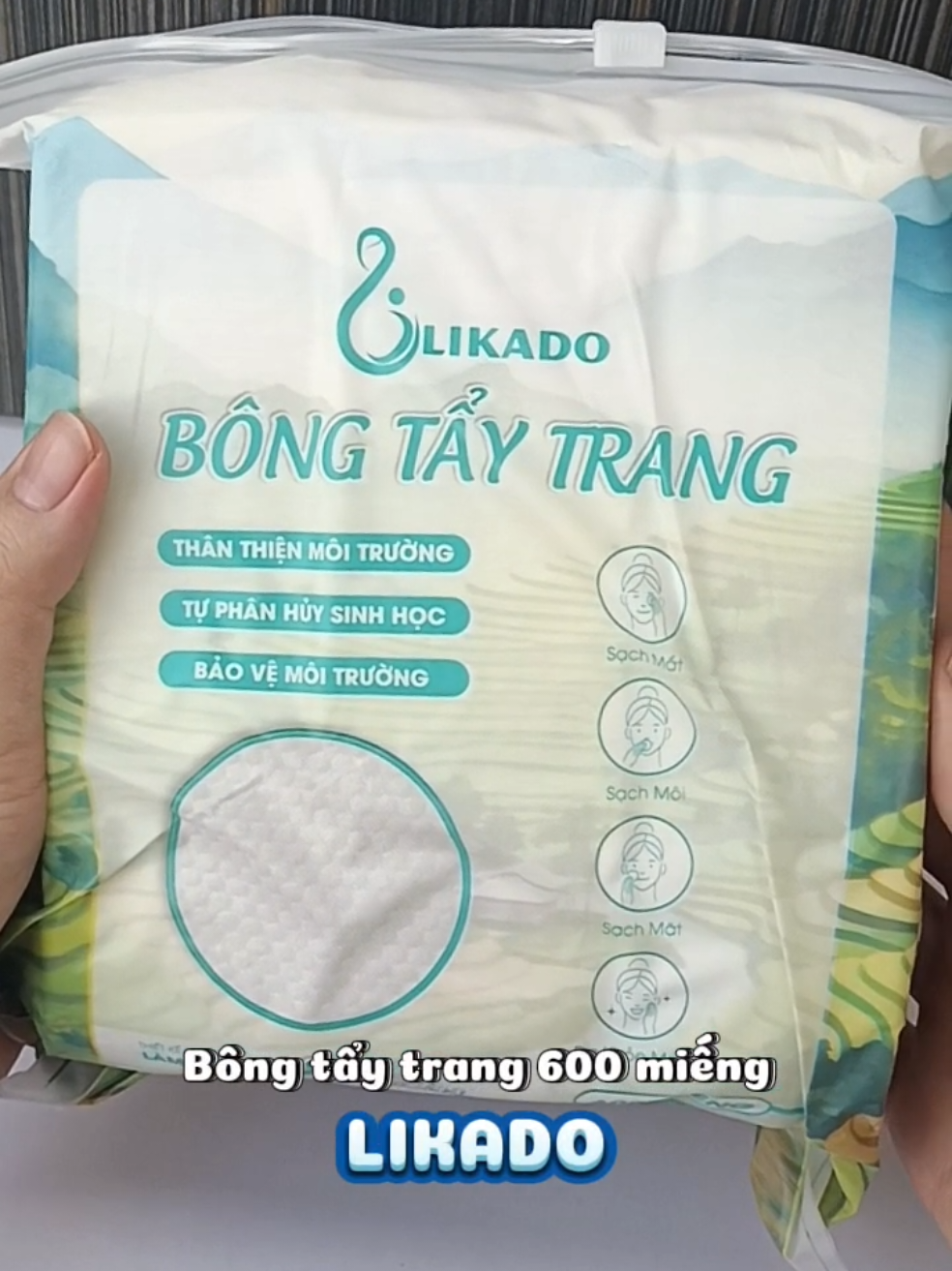 Bông tẩy trang 600 miếng nhà Likado #likado #bongtaytranglikado #bongtaytrang600mieng #bongtaytrang #unboxcungdau 