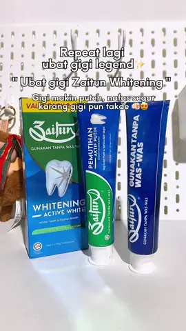 Siapa tak kenal ubat gigi zaitun legend ni kan 😍 @Zaitun Industry  #ubatgigizaitun #ubatgigi #toothpaste #ubatgigilegend #zaituntoothpaste #whiteningtoothpaste #nafassegar #karanggigihilang #fypシ 