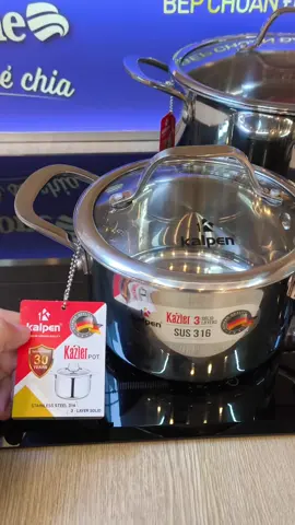 Bộ nồi Inox 316 cao cấp Kalpen. Đáy từ 3 lơp đúc dày. bảo hành 5 năm. #xuhuong #dobep #nồi #bonoi #Kalpen 