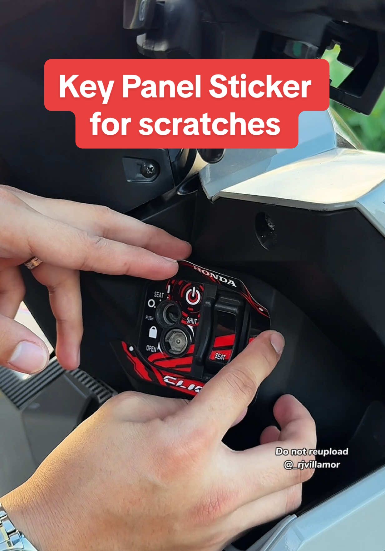 No more gasgas na, thanks sa key panel sticker nato🥰. #keypanelstickers #keypanelprotector #keypanelstickerforhondaclick #stickerformotorcycle #decals #stickerdecal #hondaclicksticker #fyp #foryoupage 