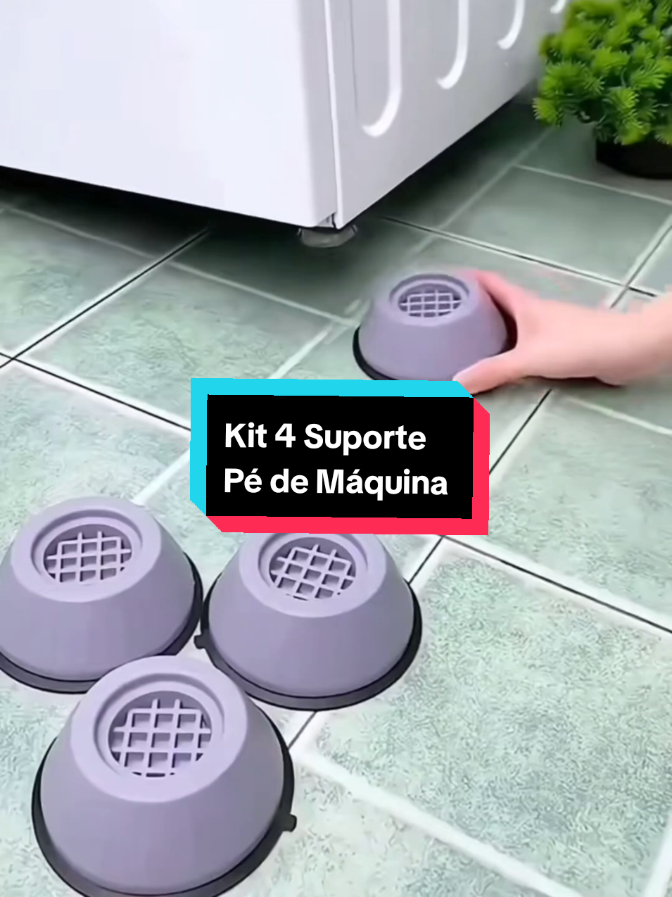 Kit 4 Suporte Pé Máquina De Apoio Anti Vibração Lavadora