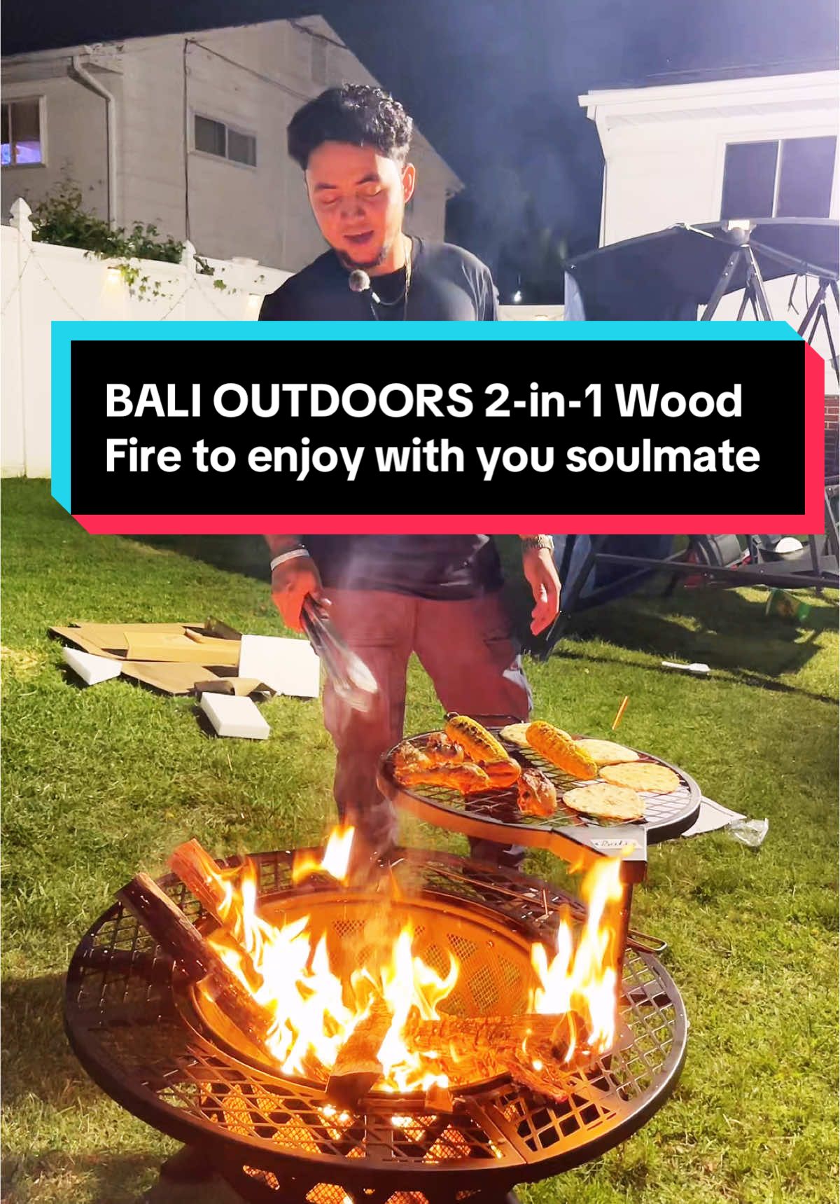 BALI OUTDOORS 2-in-1 Wood Fire.🔥 llévate esta fogata y parrilla al mismo tiempo. Aprovecha la oferta que tienen ahorita. #everramirez #evermoviestar #everfashion #mensfashion #tiktokshop #tiktokshopfinds #outdoor #woodfire #woodfirecooking #fogata #parrilla #parrillada #parrilladas #vivetuvidaalmaximo #carneasada #asado #asador #asadores 
